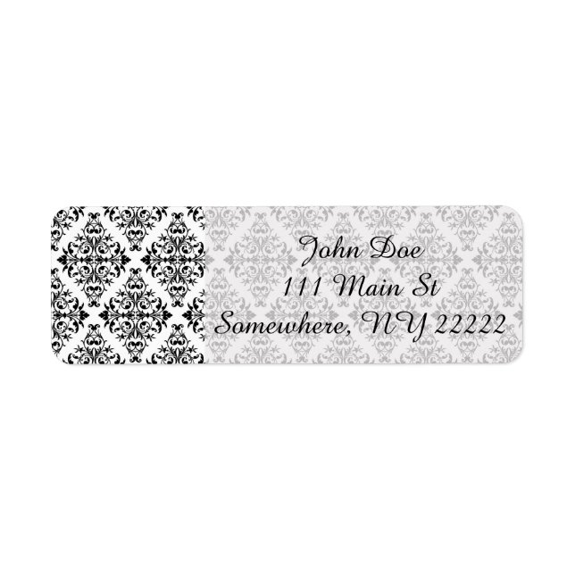 French Pattern in Black & White Label (Front)