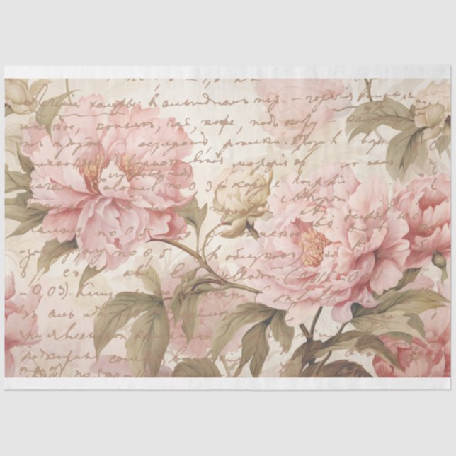 French Peony Tissue, Craft, Decoupage paper (Front)