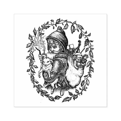 FRENCH PERE NOEL ST NICHOLAS VINTAGE STYLE SANTA RUBBER STAMP