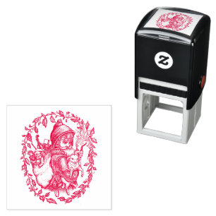 FRENCH PERE NOEL, ST. NICHOLAS VINTAGE STYLE SANTA SELF-INKING STAMP