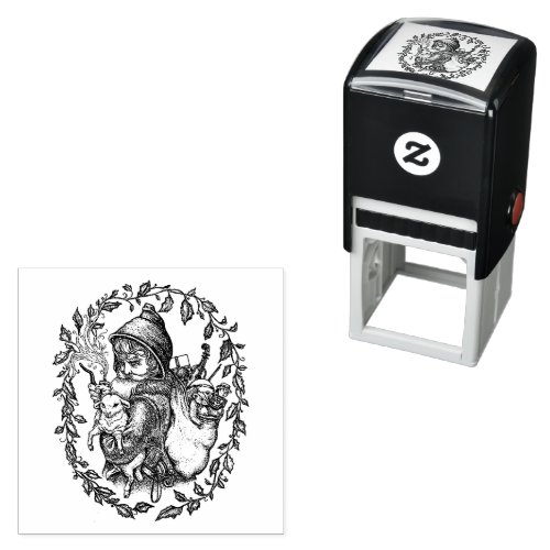 FRENCH PERE NOEL ST NICHOLAS VINTAGE STYLE SANTA SELF_INKING STAMP