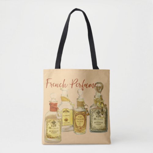 French Perfume Vintage Bottles Tote Bag