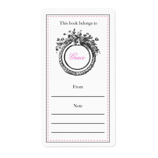 French Personalized  Bookplate (Front)