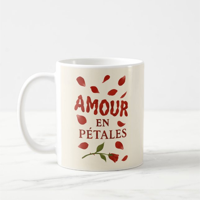French Petal‑Rose Minimalist Mug (Left)