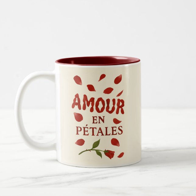 French Petal‑Rose Minimalist Mug (Left)