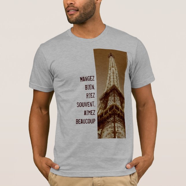 French Phrases Eiffel Tower Paris T-Shirt 1 (Front)