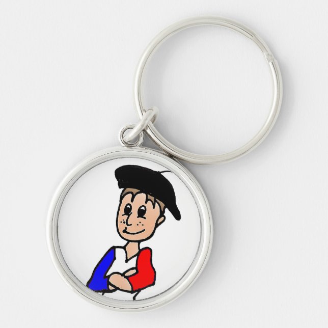 French Pierre cartoon Keyring (Front)