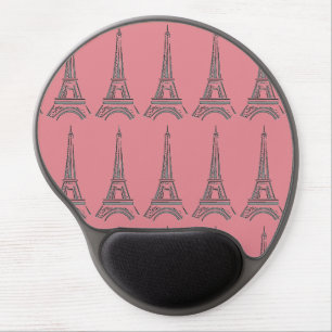 French Pink Eiffel Tower Gel Mouse Pad