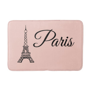 French Pink Paris Eiffel Tower Bath Mat Bathroom