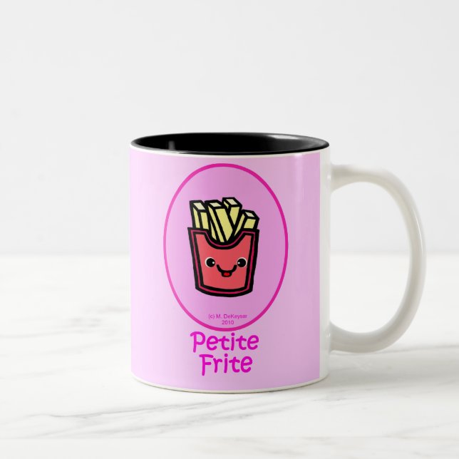 French - Pink Small Fry - French Fries Two-Tone Coffee Mug (Right)