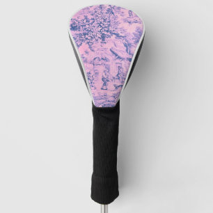 French Pink Toile Chinoiserie Rustic Rococo Style Golf Head Cover