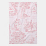 French Pink Toile De Juoy Vintage Pattern Towel at Zazzle