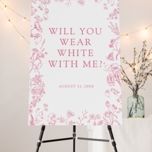 French Pink Victorian Bridal Shower Custom Text Foam Board