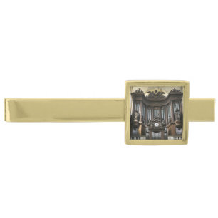 French pipe organ gold finish tie clip