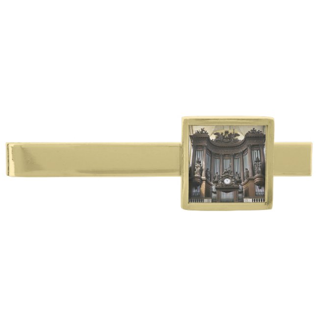 French pipe organ gold finish tie clip (Front)
