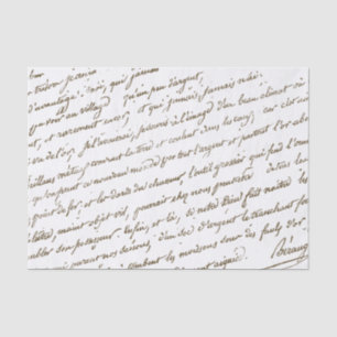 French Poet Vintage Gold Script Farmland Harvest  Tissue Paper