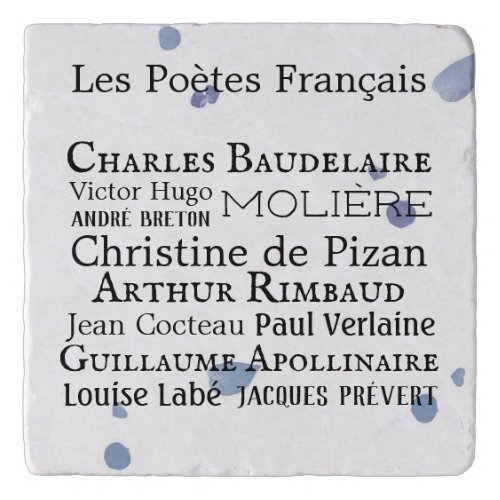 French Poets Ceramic Tile Trivet