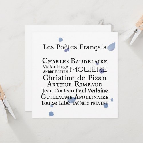 French Poets Flat Card