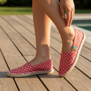 French Polka Dot Red White Pattern Modern Chic Espadrilles