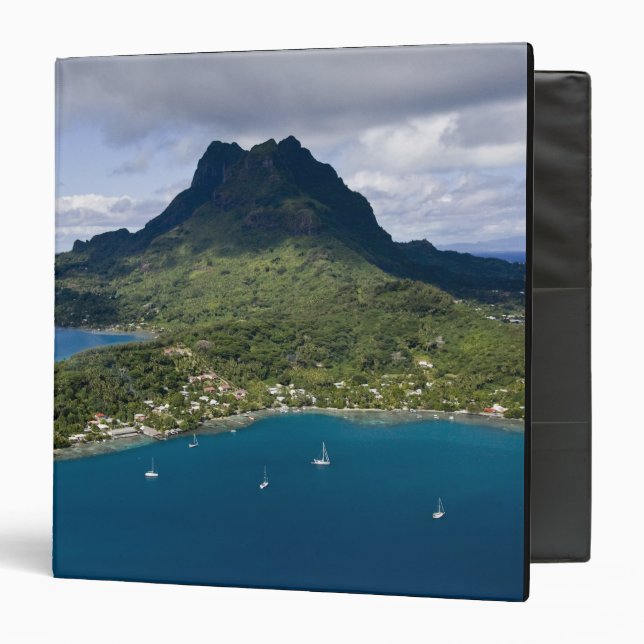 French Polynesia, Bora Bora. Aerial view of Binder (Front/Inside)