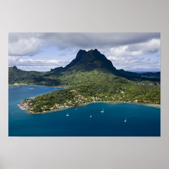 French Polynesia, Bora Bora. Aerial view of Poster (Front)