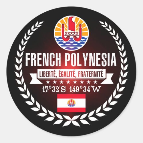 French Polynesia Classic Round Sticker
