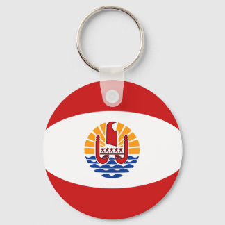 French Polynesia Fisheye Flag Keychain