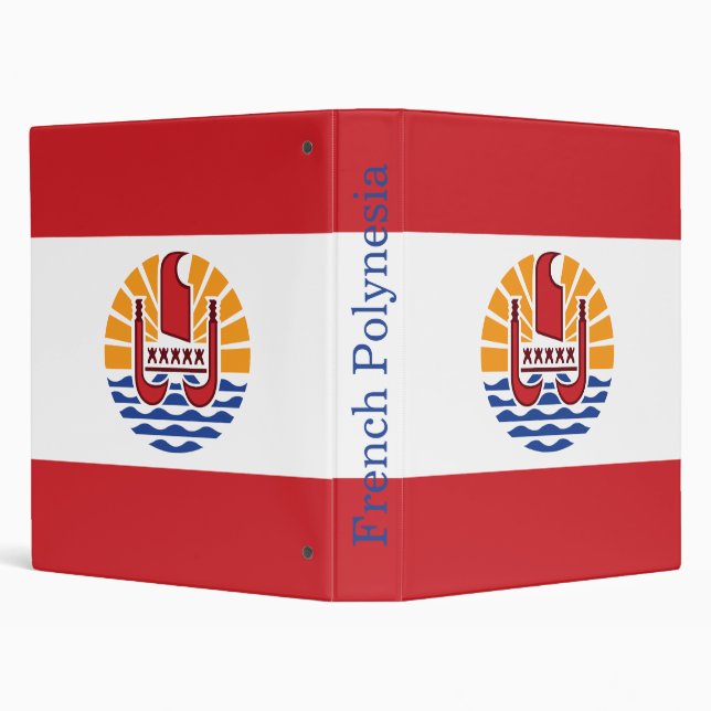 French Polynesia Flag 3 Ring Binder (Background)