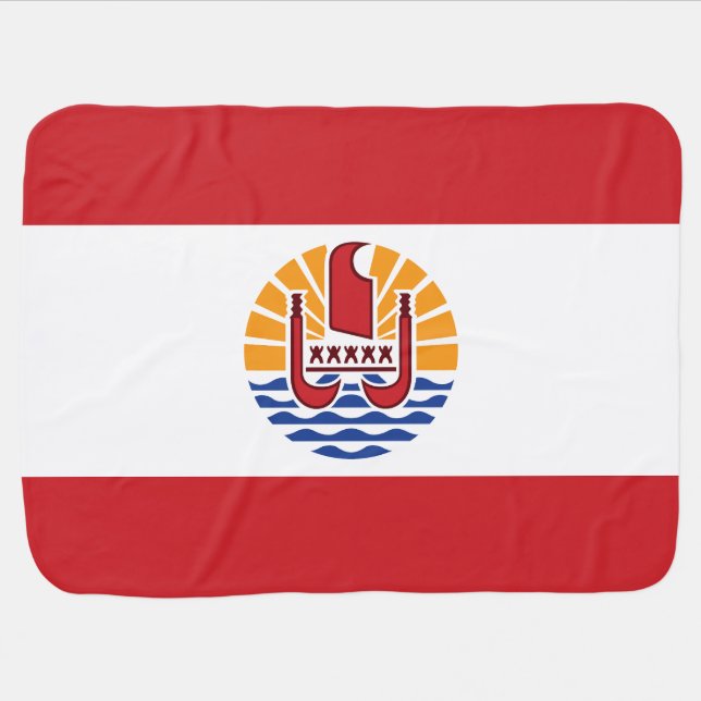 French Polynesia Flag Baby Blanket (Horizontal)