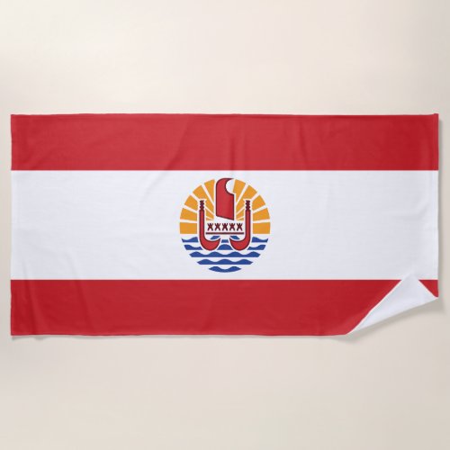 French Polynesia Flag Beach Towel