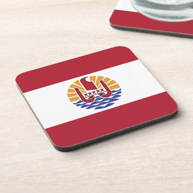 French Polynesia flag Beverage Coaster (Left Side)