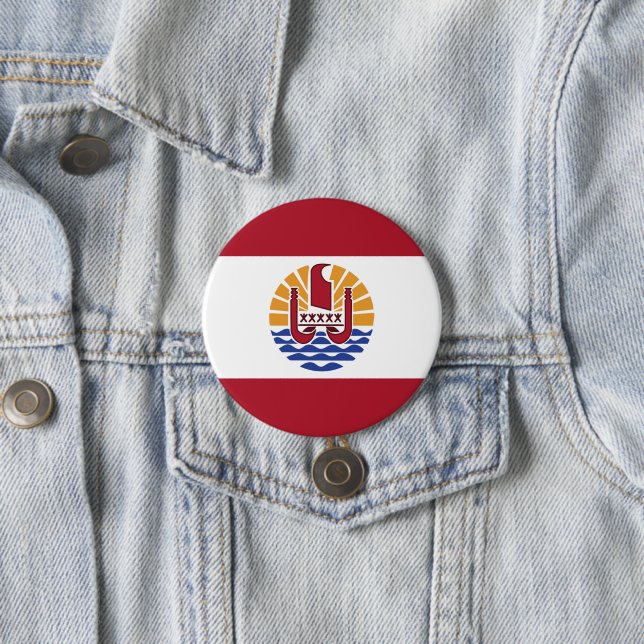 French Polynesia flag Button (In Situ)