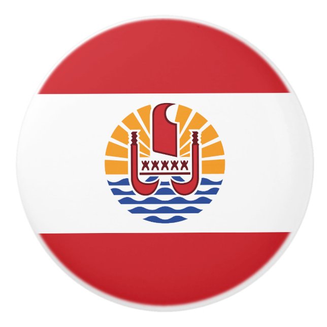 French Polynesia Flag Ceramic Knob (Front)