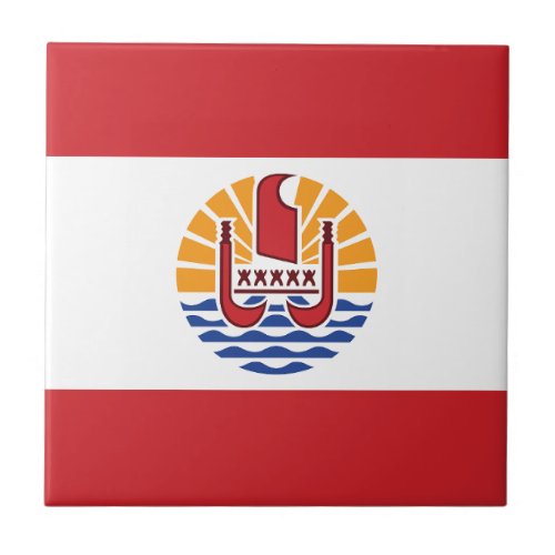 French Polynesia Flag Ceramic Tile