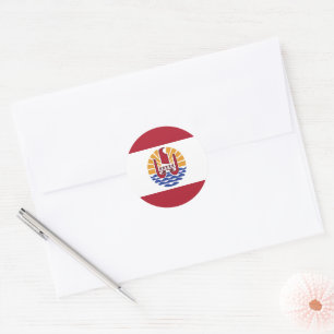 French Polynesia flag Classic Round Sticker