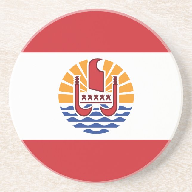 French Polynesia Flag Coaster (Front)