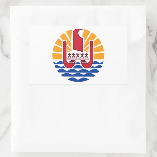 French Polynesia Flag, Drapeau Polynésie Française Rectangular Sticker ...