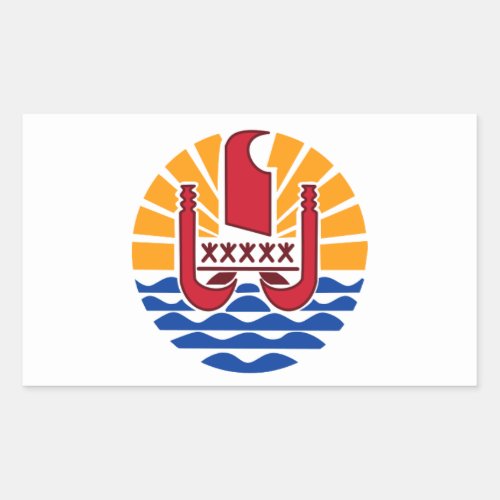 French Polynesia Flag Drapeau Polynsie Franaise Rectangular Sticker