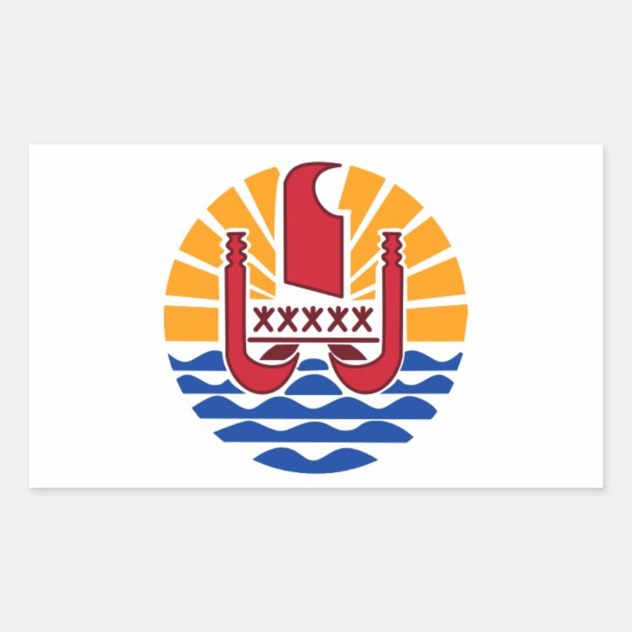 French Polynesia Flag, Drapeau Polynésie Française Rectangular Sticker ...