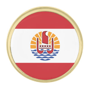 French Polynesia Flag Gold Finish Lapel Pin