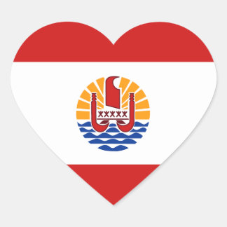 French Polynesia Flag Heart Sticker