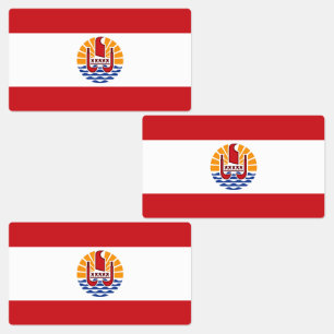 French Polynesia Flag Labels