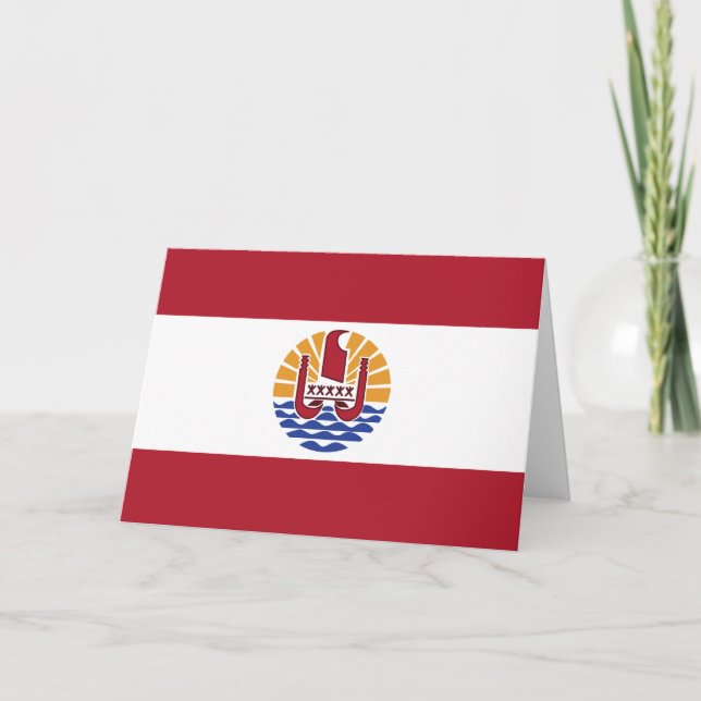French Polynesia flag Letterpress Thank You Card (Front)