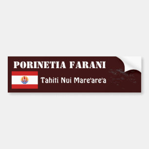 French Polynesia Flag + Map Bumper Sticker