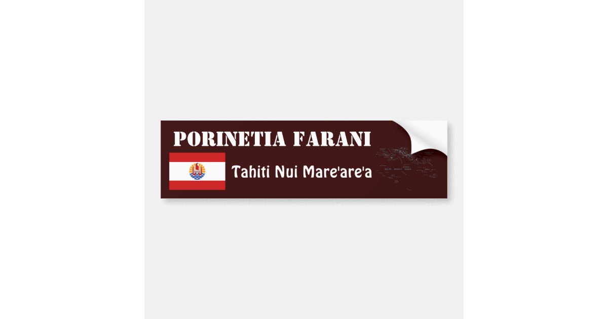 French Polynesia Flag + Map Bumper Sticker | Zazzle