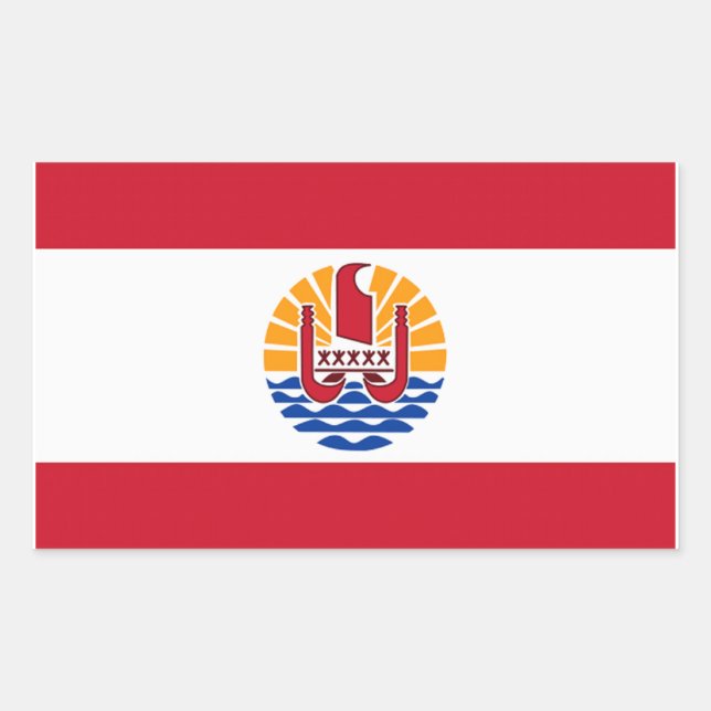 French Polynesia Flag Rectangular Sticker (Front)