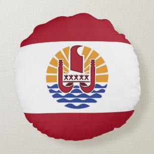 French Polynesia flag Round Pillow
