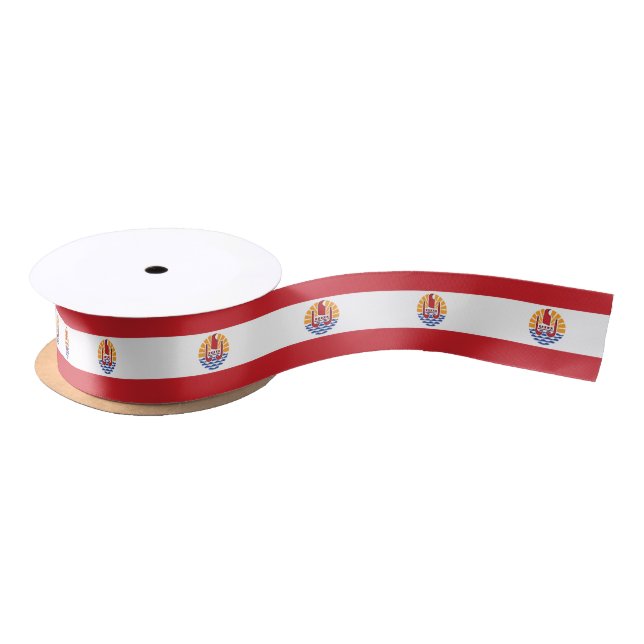 French Polynesia Flag Satin Ribbon (Spool)