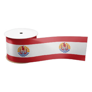 French Polynesia Flag Satin Ribbon