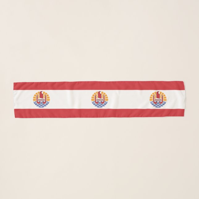 French Polynesia Flag Scarf (Front (Horizontal))